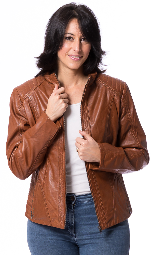 Neusiedl-19361 Canbra whisky Damen Nappa Jacke von TRENDZONE
