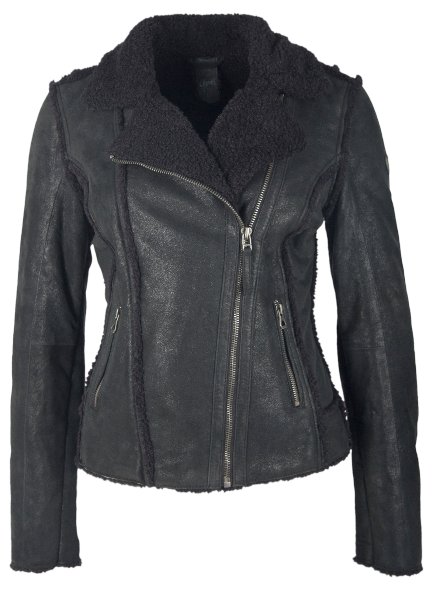Adina schwarz Leder Jacke für Damen von GIPSY