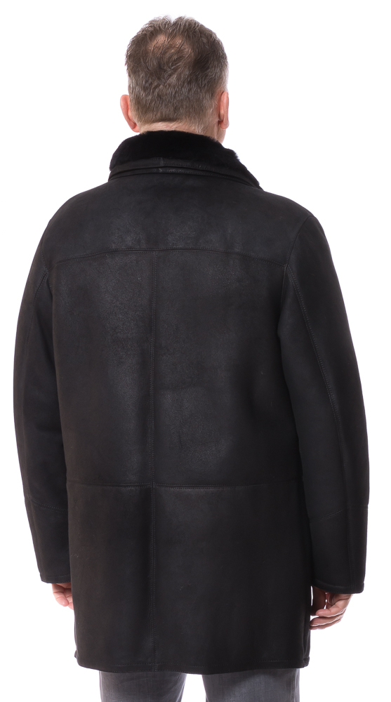 Henry schwarze Lammfell Jacke für Männer von TRENDZONE