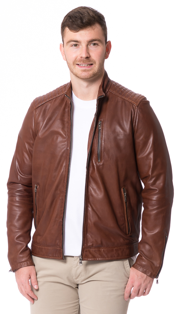 Shelby cognac Nappaleder Jacke von TRNDZONE