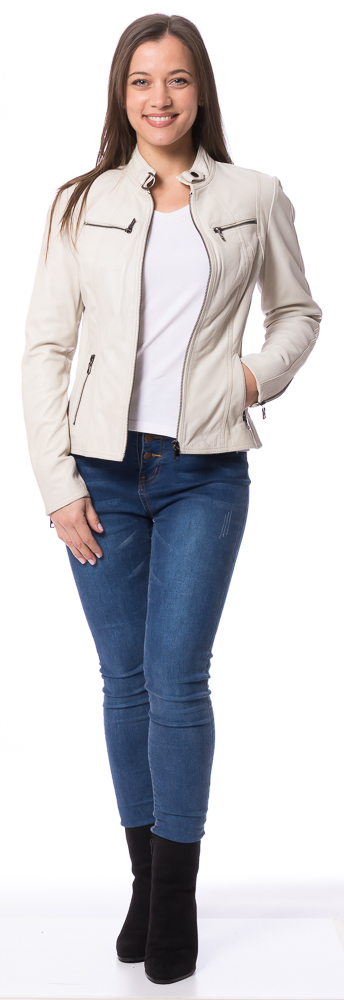 Stacy beige Damen Lederjacke von TRENDZONE