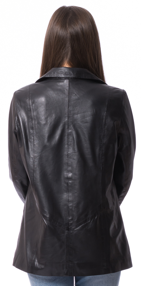 Riccarda schwarzer Damen Leder Blazer von TRENDZONE