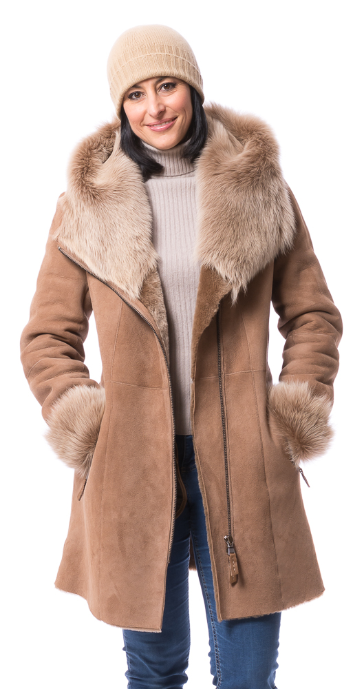 Milly Kap Tos caramel Damen Lammfelljacke von TRENDZONE