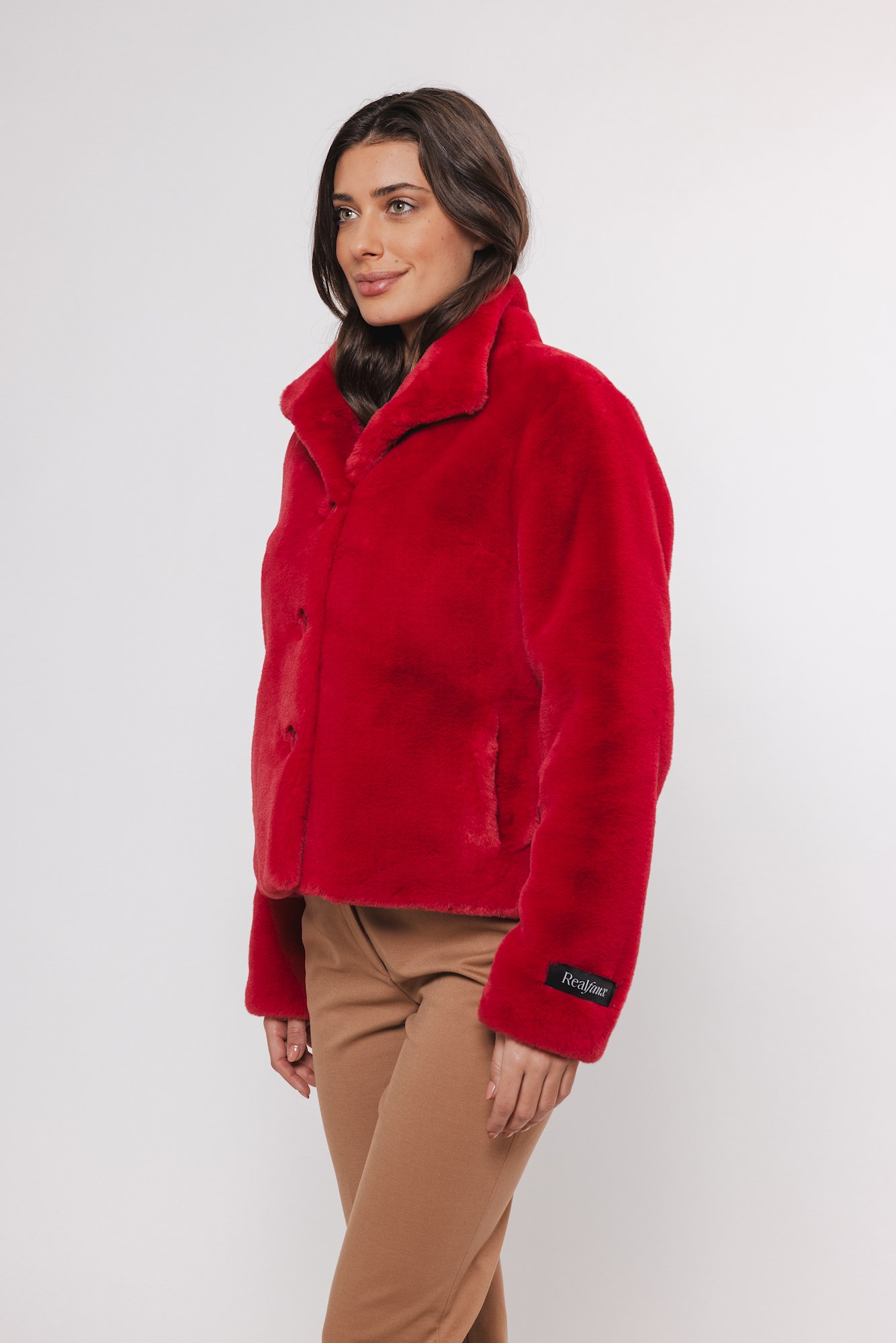 Vie red berry Fake Fur Jacke von RINO&PELLE  