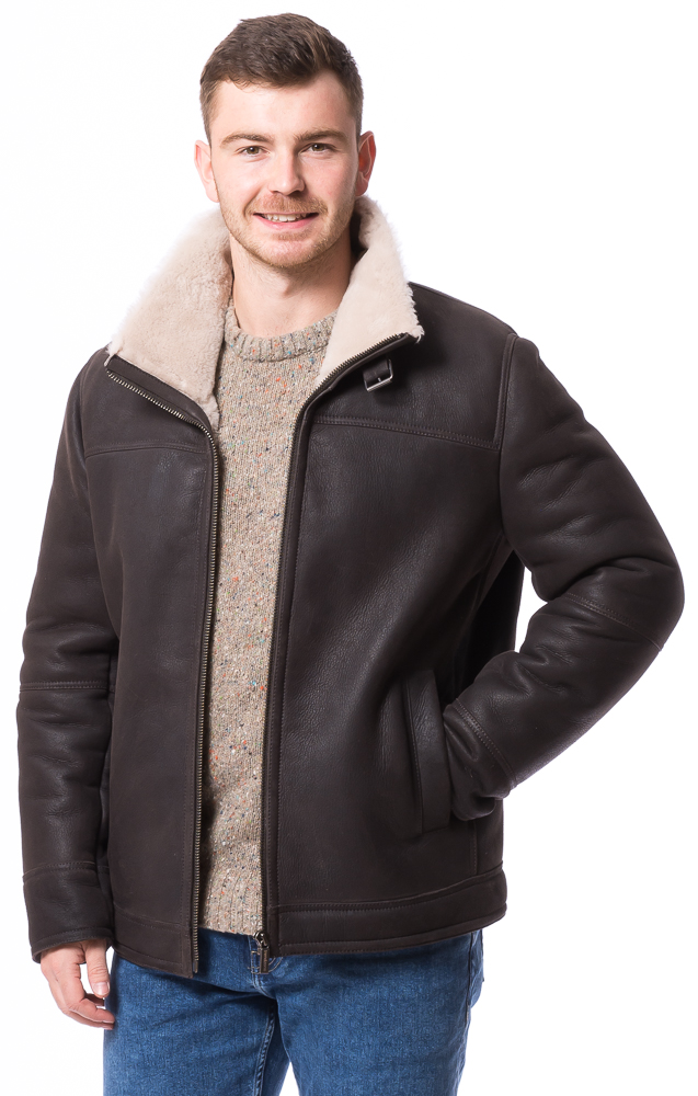 Bozen braun Herren Lammfelljacke von TRENDZONE