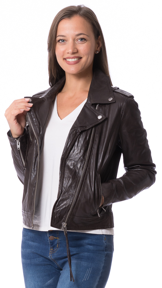 NIcole braun Nappaleder Bikerjacke von ROCKANDBLUE