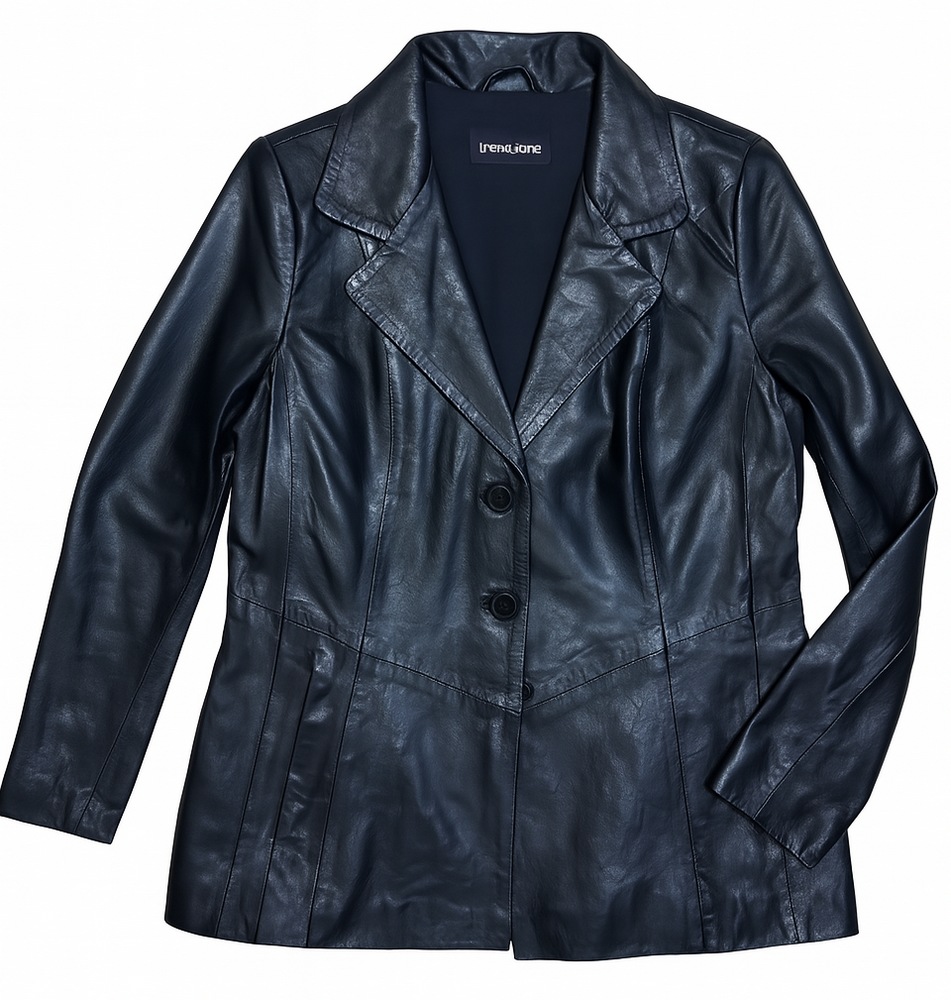 Riccarda schwarzer Damen Leder Blazer von TRENDZONE