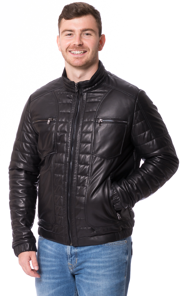 Clemens schwarz Steppjacke aus Nappaleder von MADDOX