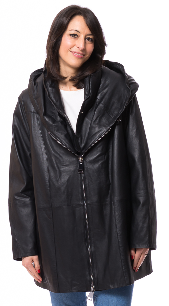 cristina-15446 SR-1103 Kapuzenjacke schwarz von TRENDZONE
