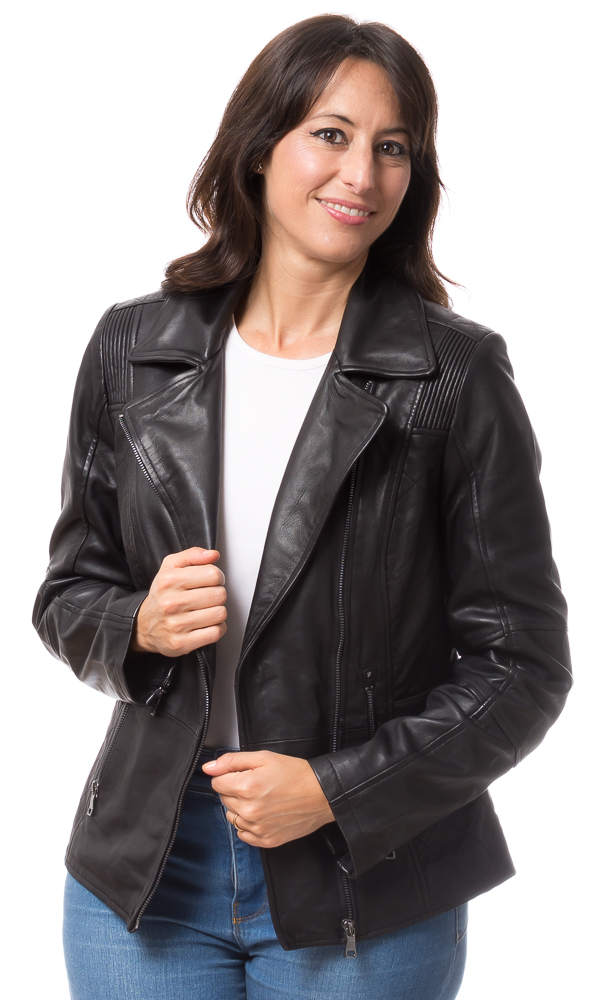 Ariane schwarze Lederjacke für Damen von TRENDZONE