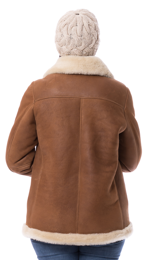 Lucy cognac Lammfelljacke von TRENDZONE