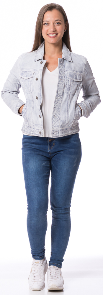 Joslyn light blue Leder Jeansjacke für Damen von ROCKANDBLUE