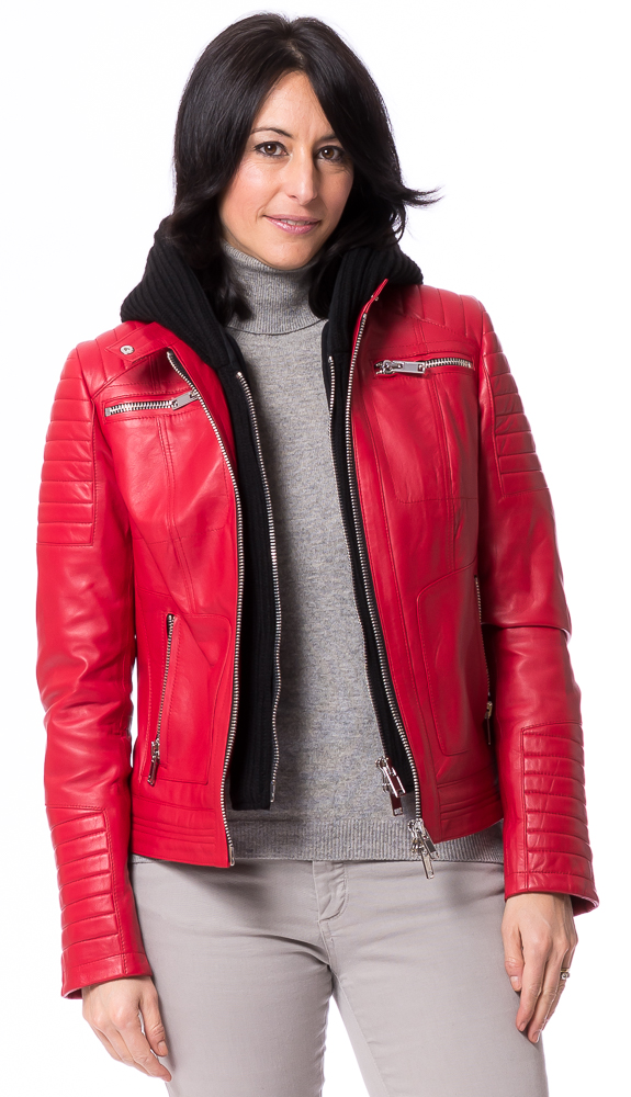 Neusiedl-19628 SR-1115 rote Nappa Lederjacke von TRENDZONE
