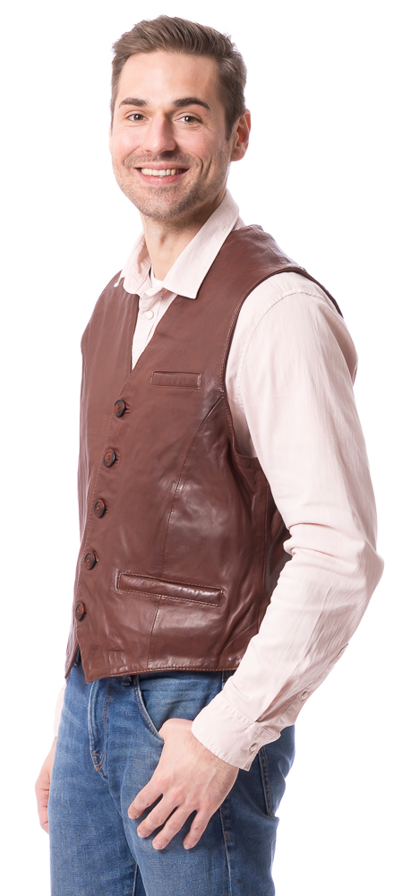 3104 timber Nappa Leder Weste für Herren von TRENDZONE