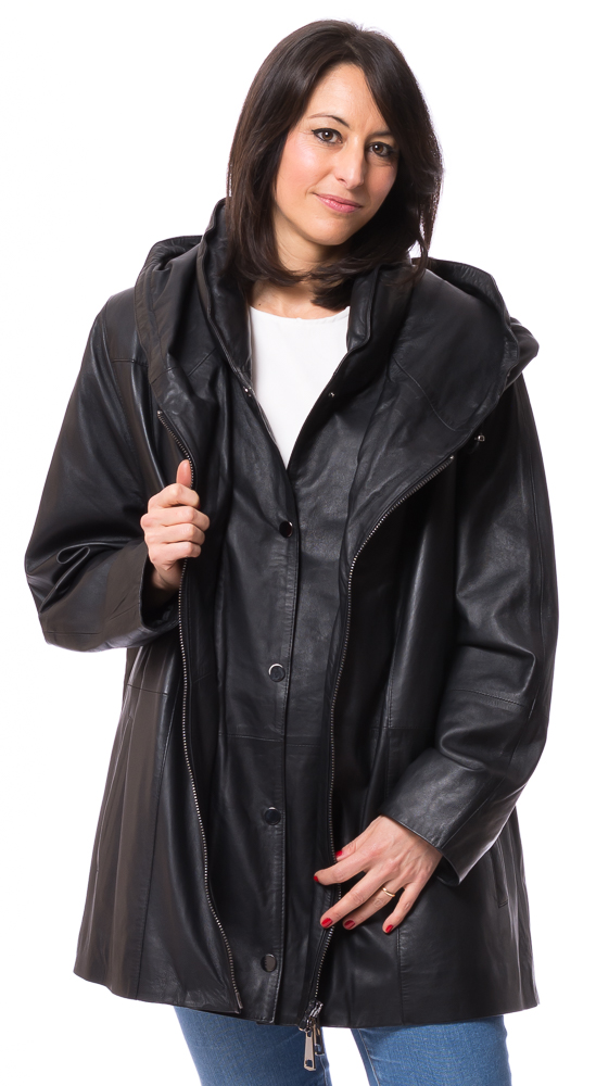 cristina-15451 SR-1103 Kapuzenjacke schwarz von TRENDZONE