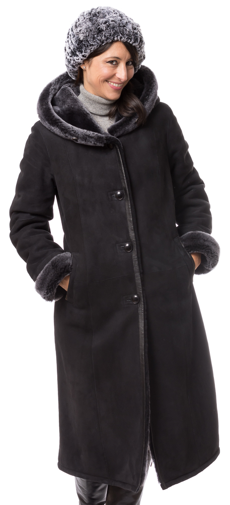 Cristina-14293 Annecy 110 anthrazit Lammfell Kurzmantel von TRENDZONE