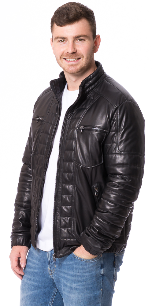 Clemens schwarz Steppjacke aus Nappaleder von MADDOX