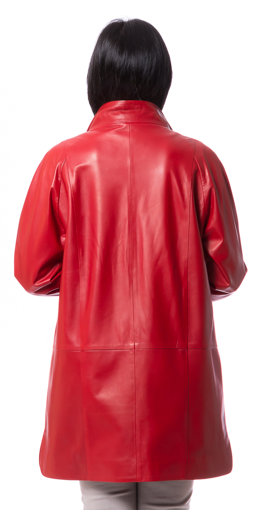 SR-1161 rot lange Nappaleder Jacke  von TRENDZONE