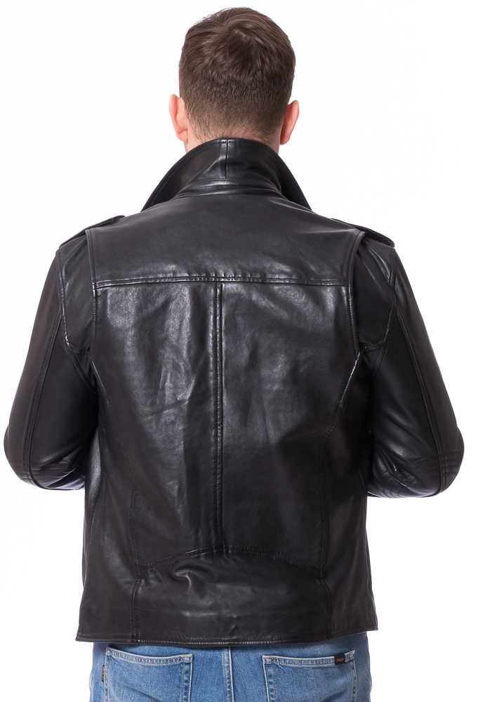 London schwarz Biker Jacke aus Lammleder von ROCKHILL