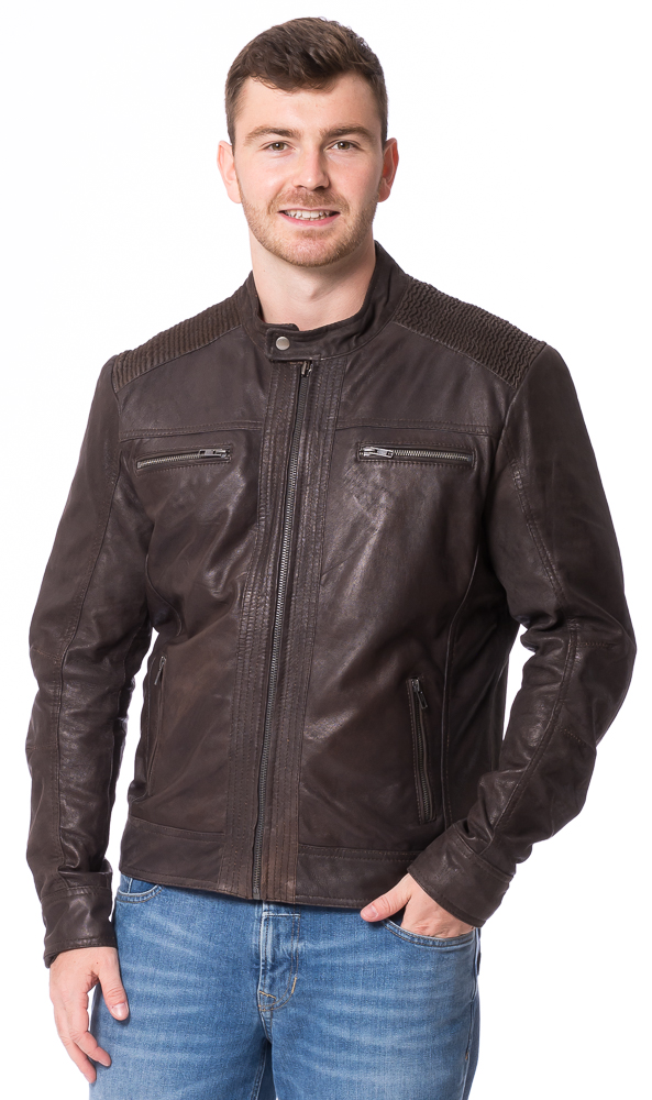 Bruno-2 braun Nubukleder Jacke für Männer von TRENDZONE