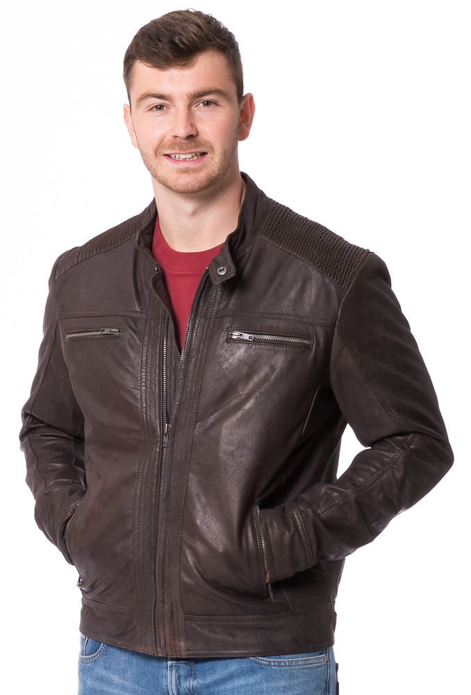 Bruno-2 braun Nubukleder Jacke für Männer von TRENDZONE