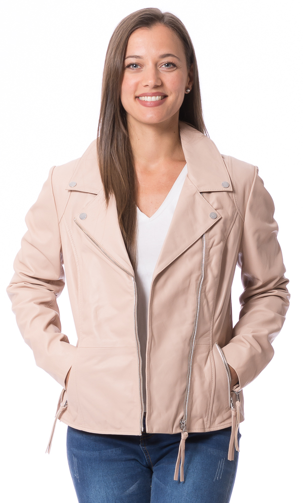 Claire nude Lammnappaleder Jacke für Damen von SAKI