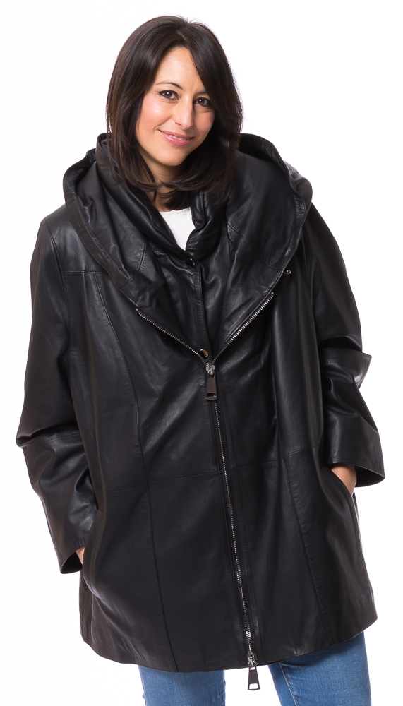 cristina-15443 SR-1103 Kapuzenjacke schwarz von TRENDZONE