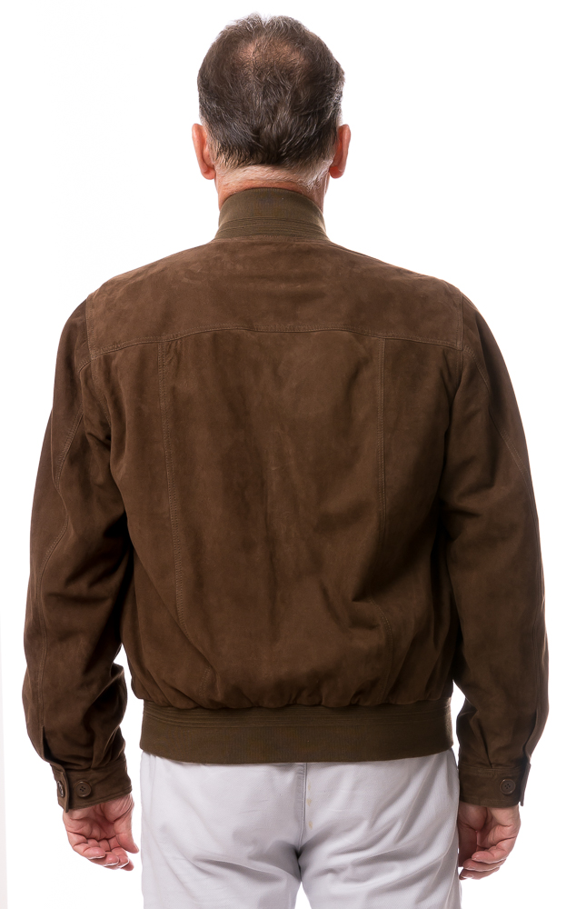 Gunther oliv Velour Leder Blouson von MADDOX