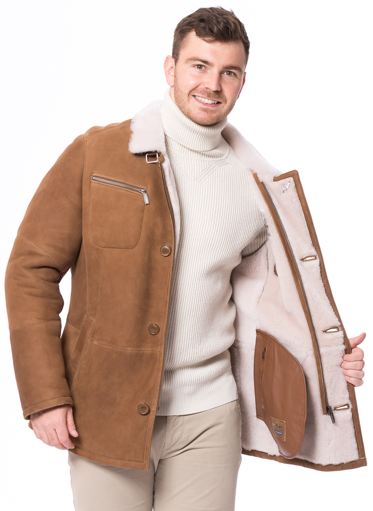 Harry cognac Lammfell Jacke für Herren von TRENDZONE
