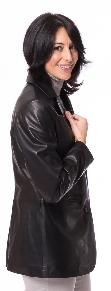 Neusiedl-19745 SR-1167 schwarz Leder Blazer für Damen von TRENDZONE