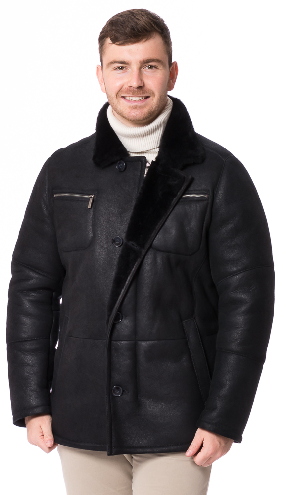 Harry schwarz Lammfell Jacke für Herren von TRENDZONE