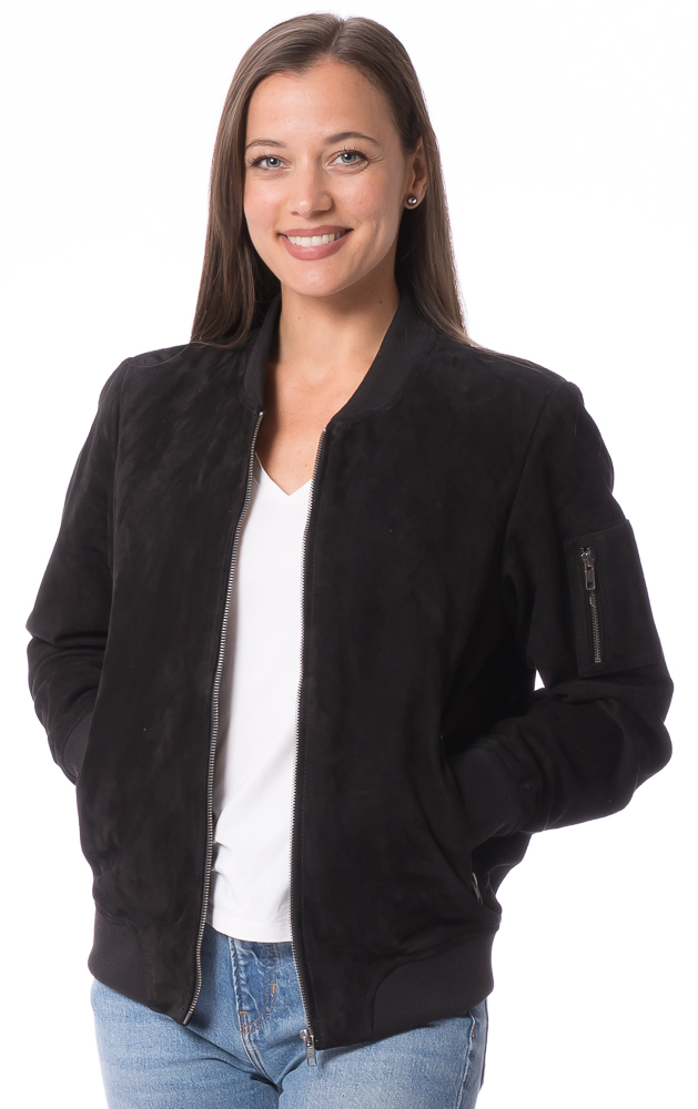 845 schwarz College Blouson aus Ziegenvelour Leder 845 schwarz College Blouson aus Ziegenvelour Leder