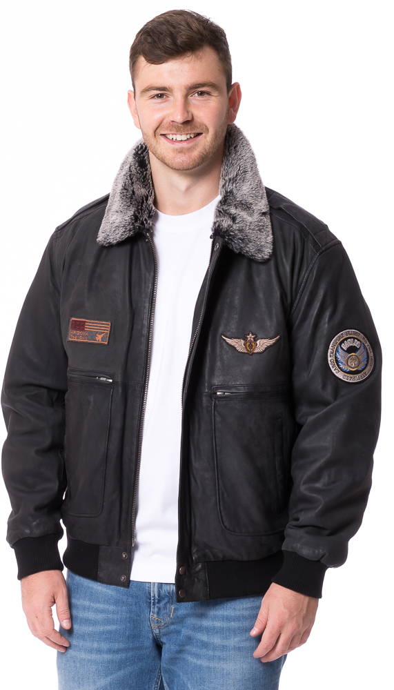 Laslo schwarzer Piloten Blouson von MADDOX