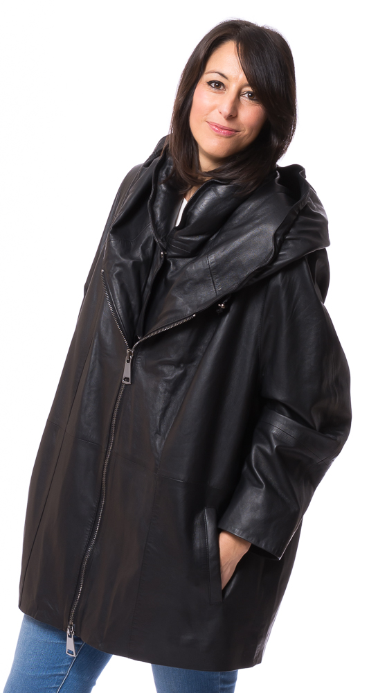 cristina-15444 SR-1103 Kapuzenjacke schwarz von TRENDZONE
