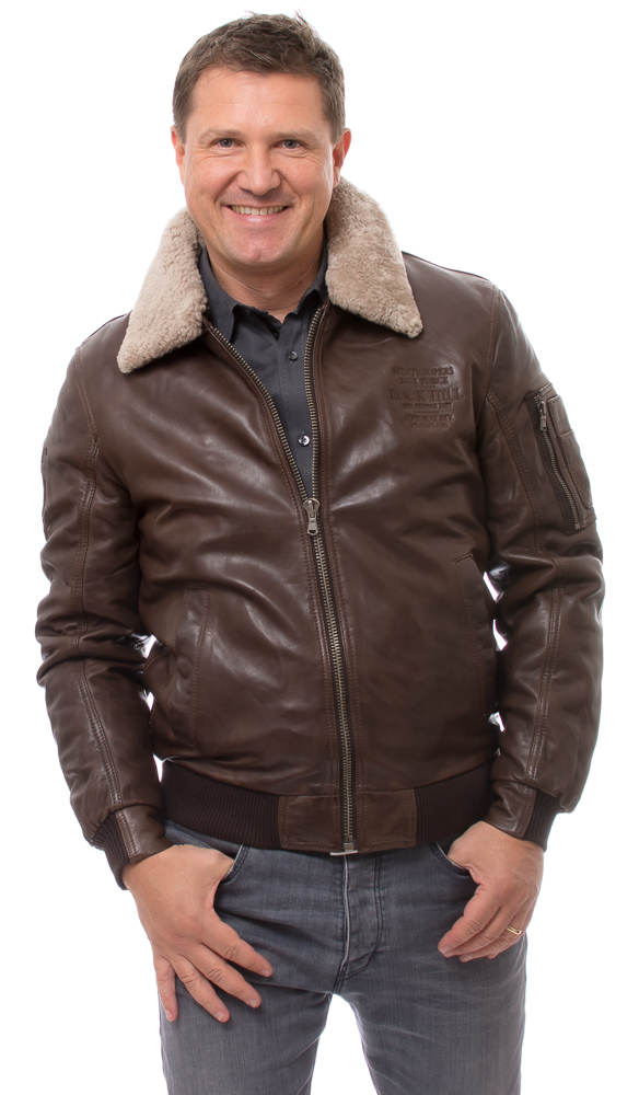Airplane braun Herren Fliegerjacke aus Nappaleder von Rockhill
