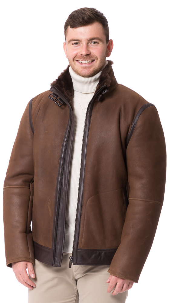 Cresta whisky Lammfell Jacke für Herren von TRENDZONE