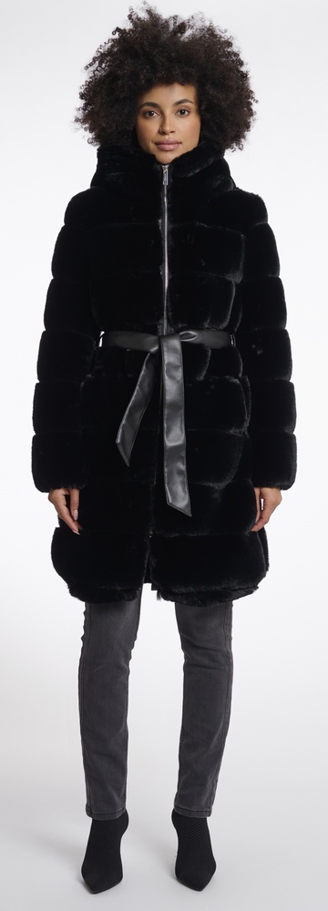 Bridget black Faux fur coat von RINO&PELLE 