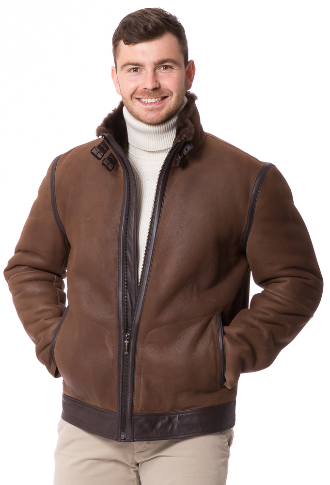 Cresta whisky Lammfell Jacke für Herren von TRENDZONE