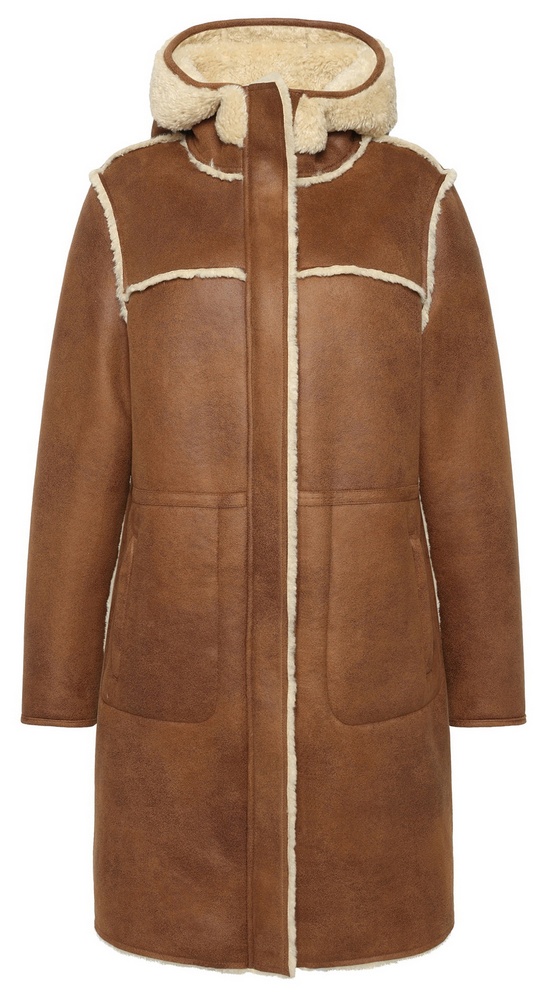 Denise cognac Fake Lammfell Jacke von SAKI  