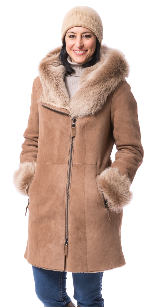 Milly Kap Tos caramel Damen Lammfelljacke von TRENDZONE