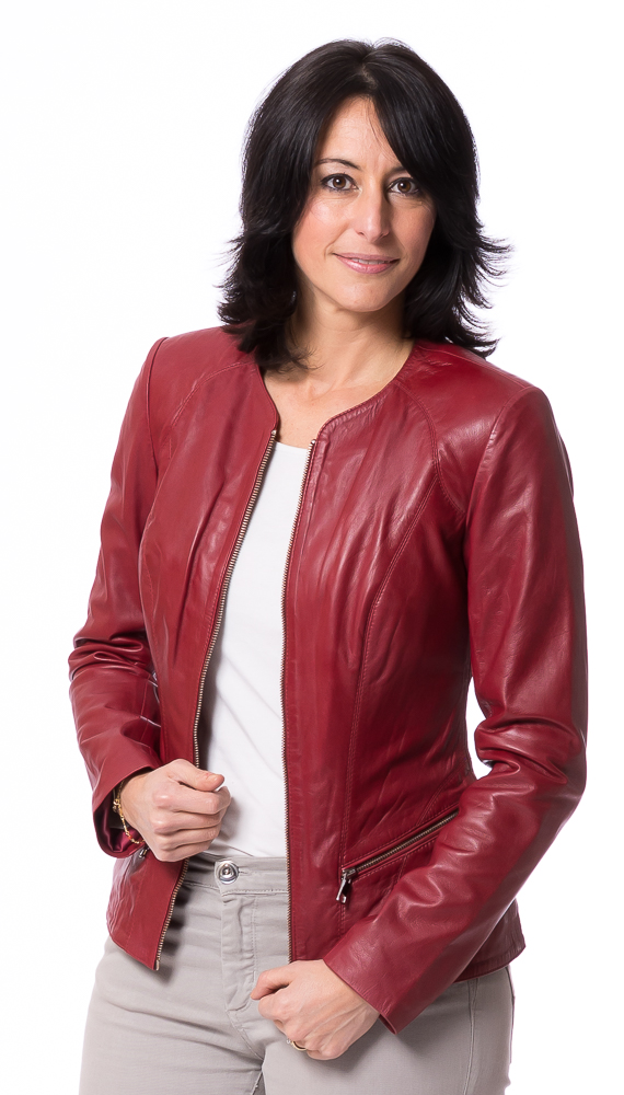 K-16-19 rot Damen Lederjacke von TRENDZONE