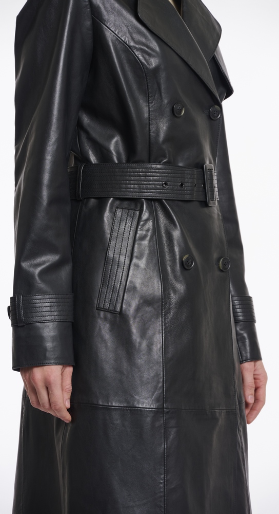 Irene black Nappaleder Trenchcoat von RINO&PELLE 