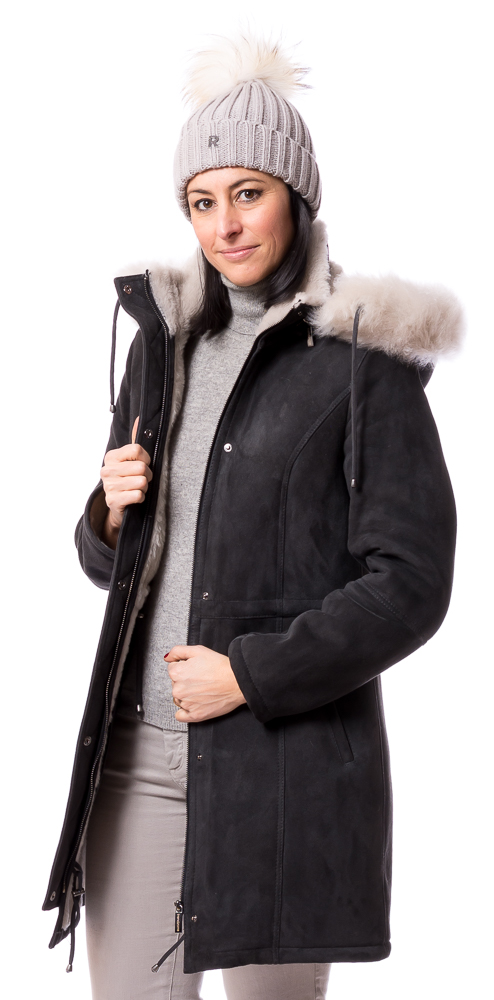 St. Moritz anthrazit Damen Lammfell Parka von TRENDZONE