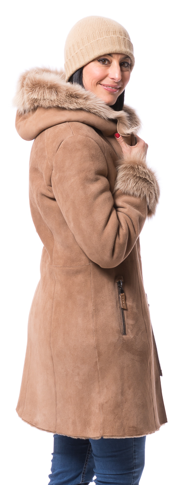 Neusiedl-23387 Milly Kap Tos caramel Damen Lammfelljacke von TRENDZONE