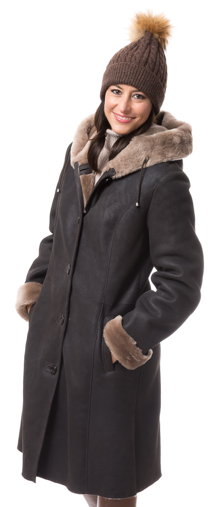 Cristina-14116 Alex 2D braun Nappalan Mantel für Damen von TRENDZONE