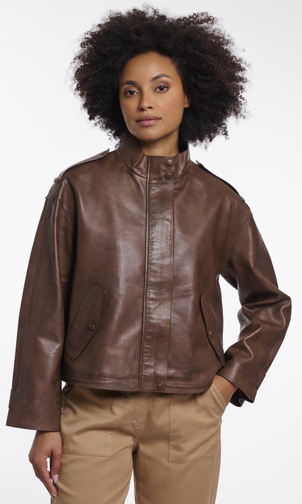 Seno walnut Lederjacke für Damen von RINO PELLE
