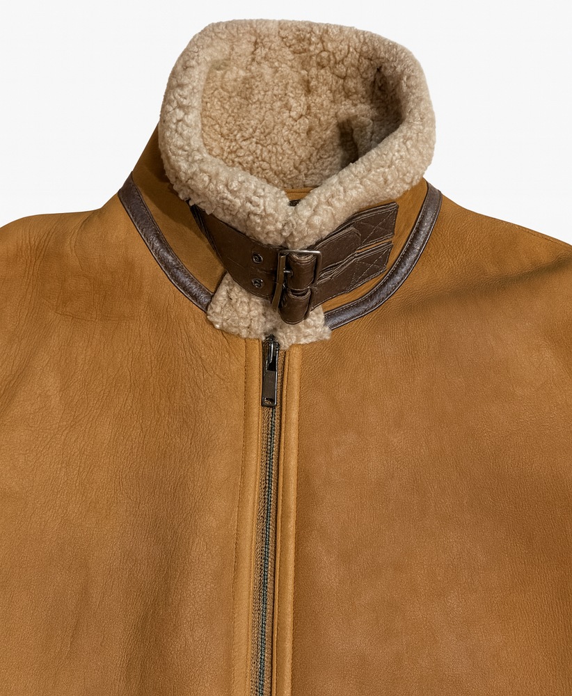 B-3 messing Piloten Lammfelljacke von TRENZDONE