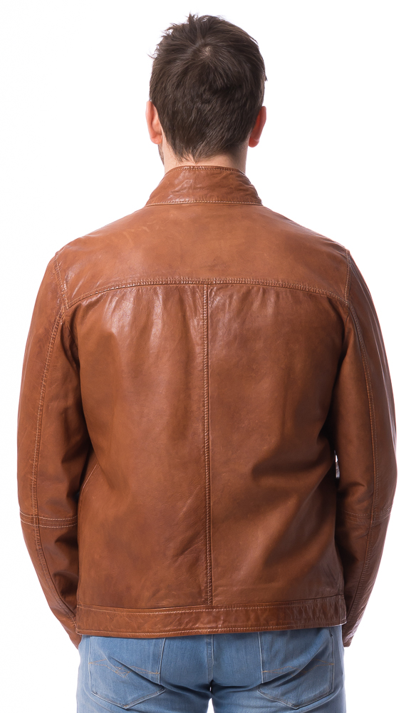 Nathan cognac Lederjacke für Männer von Maddox