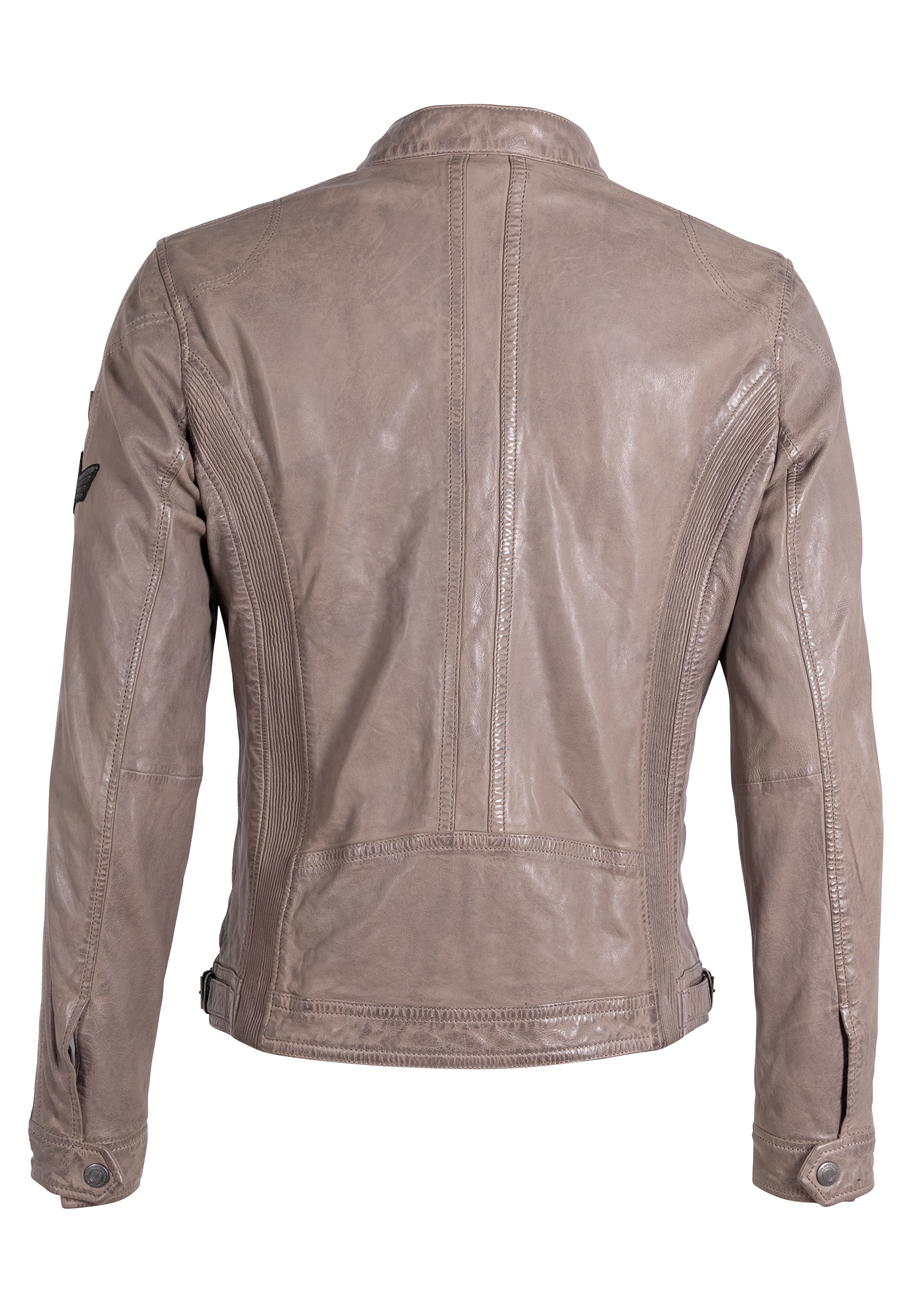 Raysam graue Biker Jacke aus Lammnappa Leder für Männer von GIPSY