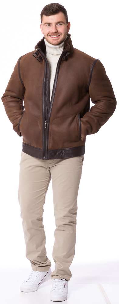 Cresta whisky Lammfell Jacke für Herren von TRENDZONE